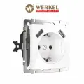 Розетка Werkel W1171501, 16 А, с защитной шторкой, с заземлением, белый