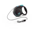 Flexi Black Design XS 3м до 8кг поводок-рулетка трос, (Синяя)