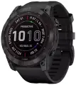 Умные часы Garmin Fenix 7X Sapphire Solar титановый черный DLC с силиконовым ремешком