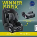 Автокресло бустер 2 в 1 WINNER ISOFIX 9-36 кг, группа 1,2,3, черный-серый
