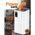 Повербанк Powerbank 50000mah с быстрой зарядкой, внешний аккумулятор для телефона iPhone, Xiaomi, Samsung, белый