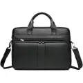 Сумка-портфель для ноутбука Loui Vearner, мужская, 15, экокожа, черный, всесезонная