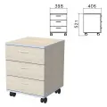 Тумба Бюджет 402952-430 подкатная, 398х406х521мм, 3 ящика, дуб шамони светлый