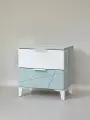 ARNIKA Тумба прикроватная Лагуна, 50.2х38.2х53 см, Дуб серый, Серо-голубой, Белый