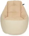 Кресло-мешок Пуффбери «Босс», размер большой, Эко-кожа и велюр Бежевый