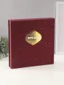 Фотоальбом на 500 фото 10x15 см Крапинки, в коробке, бордовый, 4.7x33x34 см