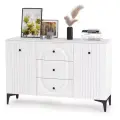 Комод для одежды Валенсия 13.309 с ящиками, с полками, на ножках, металлические ручки, 133.2х38.4х87.5 см, Белый