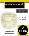 Фал комбинированный (полипропиленовый+полиэфирный) высокопрочная с сердечником, веревка хозяйственная, 10мм. 10 м/пог.