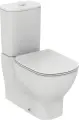 Унитаз-компакт напольный Ideal Standard Tesi с микролифтом, безободковый, фарфоровый, антивсплеск, белый, с нижним подводом овальный