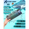 Игровая беспроводная клавиатура ATTACK SHARK K86, (GX Blue switch), Русская раскладка, черный градиент