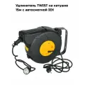 Удлинитель силовой IEK TWIST УК15, 1 розетка, 15м, 3500Вт, 16А, IP20, заземление, черный