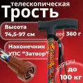 Трость телескопическая с прямой пластмассовой ручкой с устройством против скольжения Затвор ТР1(ПР)(Майская ночь)