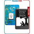 Электронная книга Amazon Kindle 11, 6 дюймов, 2024, 16 Гб, без рекламы, черная, с обложкой ReaderONE Sakura