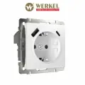 Встраиваемая розетка со шторками и USB тип A+C Werkel W1171761, быстрая зарядка Quick charge 3.0, белый матовый