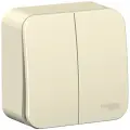 Выключатель двухклавишный молочный, 10А, 250B, изолир. пластина, Systeme Electric Blanca (комплект 4шт)