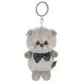 Игрушка-брелок Basik&Co Кот Басик с бантиком, серый