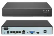 IP видеорегистратор на 4 каналa, питание PoE, H.264/H.265 4К, удаленный доступ / без HDD