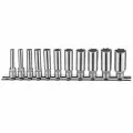Набор головок 1/4, длинные 6 гранные, 4-14 мм, на планке,11 шт. FORCE 21115