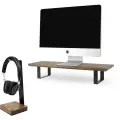 Подарочный набор для рабочего стола KUB Wood Collection. Подставка для монитора. Подставка для наушников. Цвет темный дуб.