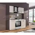 Кухонный гарнитур столплит Деми 1 м, со столешницей, ДСП, Авиньон/Перлино
