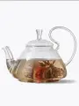 Заварочный чайник TimA ТР097 Дикая Вишня, боросиликатное стекло, 1100 мл