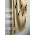 Вешалка из реек для одежды настенная, дерево, металл, 5 крючков,100х50 см