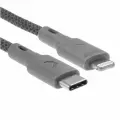 Кабель круглый COMMO Lightning 8-pin MFI - USB Type-C серый 1.2 м