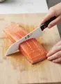 Нож японский Santoku без борозды, ICEL, черный, нержавеющая сталь