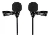 Микрофон петличный проводной CANDC DC-C10DM двойной, Lightning, черный