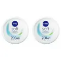 Интенсивный увлажняющий крем NIVEA Soft для лица, рук и тела с маслом жожоба и витамином Е, 200 мл, 2 x 200 мл (2 штуки)