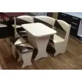 Кухонный уголок со столом и стульями комплект Успех-1 110х110 см, молочный дуб
