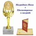 Кубок подарочный Жестяная свадьба - 8 лет, награда, Ника, статуэтка, приз / удостоверение в комплекте