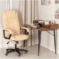 Кресло компьютерное офисное TetChair BERGAMO, кож/зам, бежевый