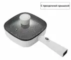 Электросковорода квадратная с крышкой многофункциональная для приготовления оладий, яичницы, завтрака с ячейками