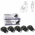 Колесо Brabix 532524, 5 шт., поворотное, D: 11 см, черный