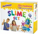 Набор слаймов 20 цветов, 30 аксессуаров, в колорбоксе, юнландия, 663775