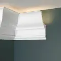 Плинтус потолочный с подсветкой LED и с отражателем, дюрополимер Decor-Dizayn (Декор-Дизайн), 120х75х2000мм, DD509