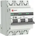 Автоматический выключатель EKF 3P 16А (С) ВА 47-63 4.5кА PROxima mcb4763-3-16C-pro