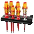 Набор диэлектрических отверток Wera 160 i/7 Rack Kraftform Plus Серия 100 + индикатор + подставка, 7 предметов