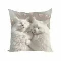 Подушка декоративная Белые коты Милота 40х40 велюр
