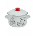Кастрюля эмалированная ТМ FOOD ATELIER Chickens’stories, с крышкой, 4 л