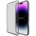 Защитное стекло с сеткой на динамик Hardiz для iPhone 14 Pro Max (2.5D, 0,33 мм, 9H; олеофобное покрытие) (Прозрачный, чёрная рамка | Clear, black frame)