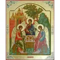 Алмазная мозаика на подрамнике Икона Святая Троица, 40х50 см, сложность 5