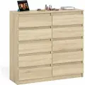 Комод высокий на десять выдвижных ящиков Мори МК1200.10 цвет дуб сонома, ШхГхВ 120,4х41х115 см