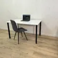 Компьютерный стол Белый 120*80 см. Черные ножки