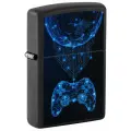 Оригинальная бензиновая зажигалка ZIPPO Gaming с покрытием Black Matte, латунь/сталь, черная, матовая, 38x13x57 мм