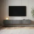Тумба комод под телевизор Puzzlemebel Камелия, подвесная настенная консоль, 210 см, графит