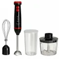 Блендер Аксинья КС-307В с измельчителем, венчиком, стаканом, черный с красным