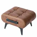Табурет из экокожи на металлических ножках, цвет коричневый с черным