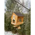 Кормушка Zerkala77 «Домик Бабы-Яги», для грызунов и птиц, фанера, 26х26 см. Обработана маслом.